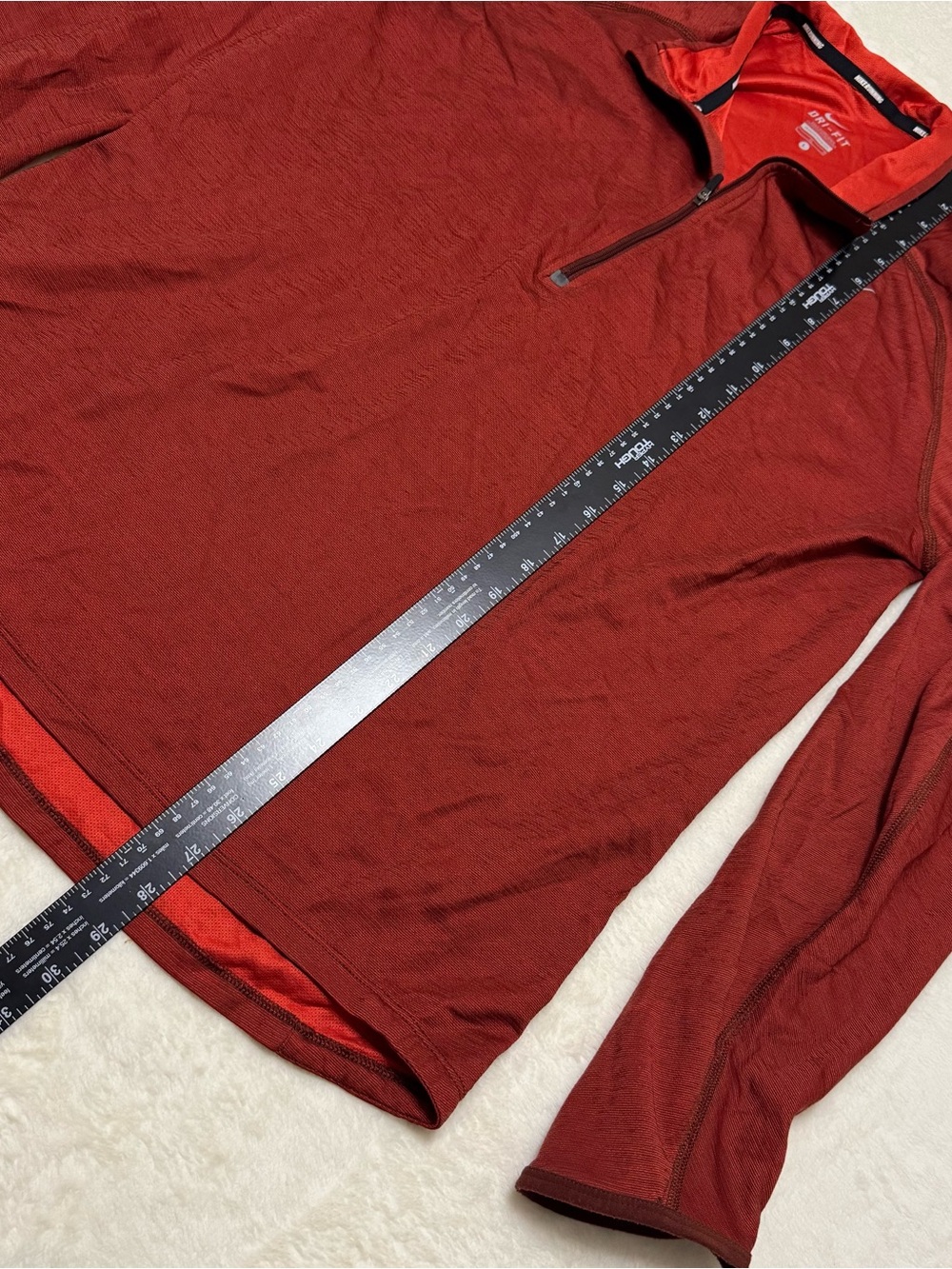 Nike Men’s Maroon Quarter-Zip Lightweight Training Top - Picture 7 of 8